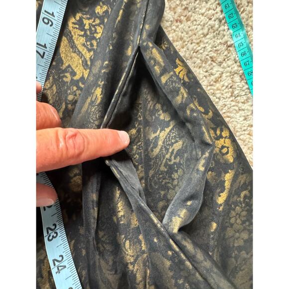 VINTAGE Gold & Black Brocade CLARALURA CALIFORNIA, FUR TRIMMED jacket - Picture 12 of 16